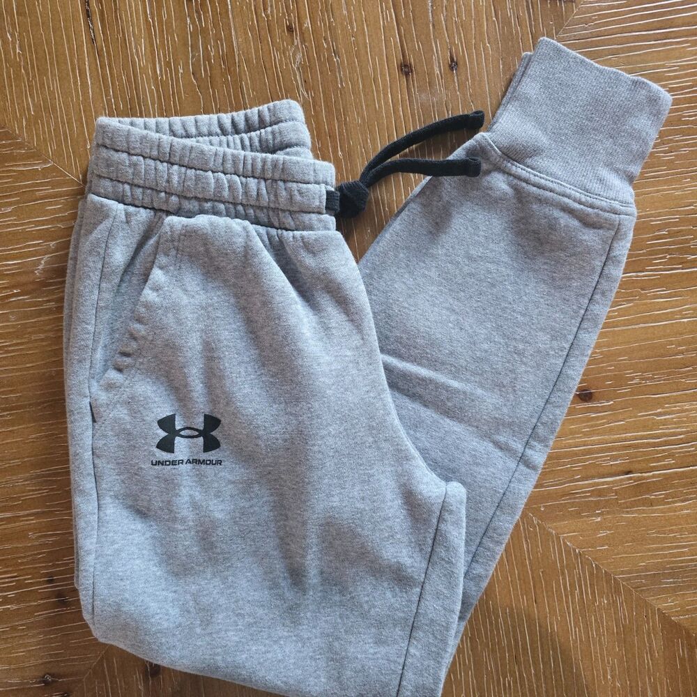 Women's Under Armour XS cotton drawstring joggers with pockets light gray 0693
